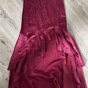 Express Burgundy High Low skirt